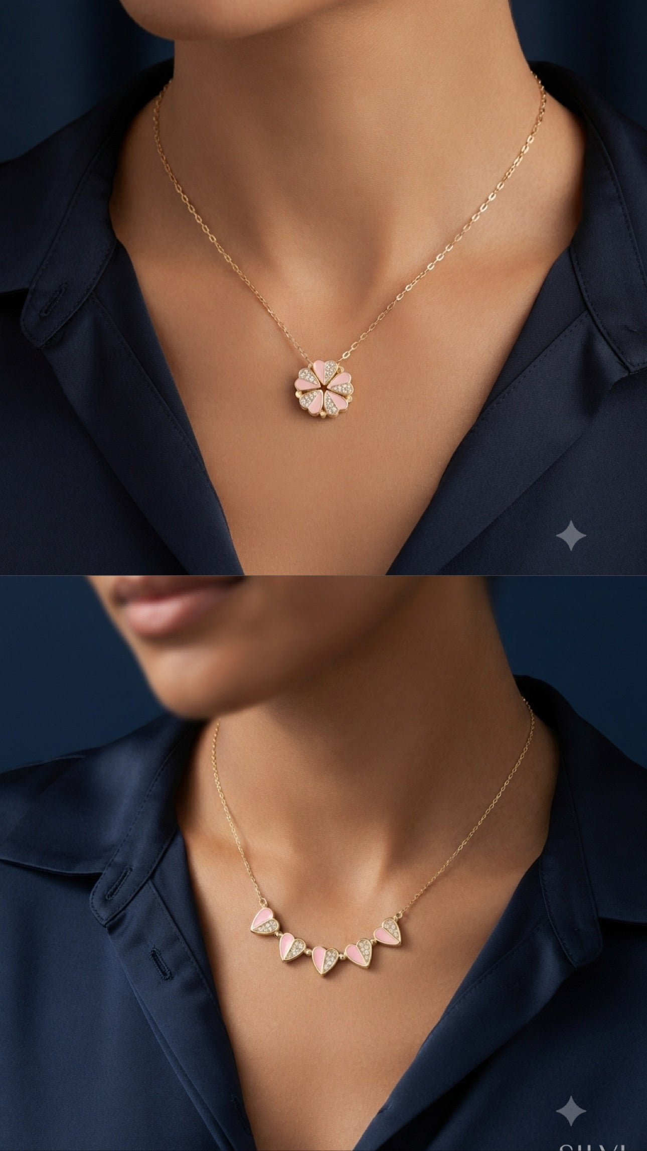 Gold plated leaf flower necklace
