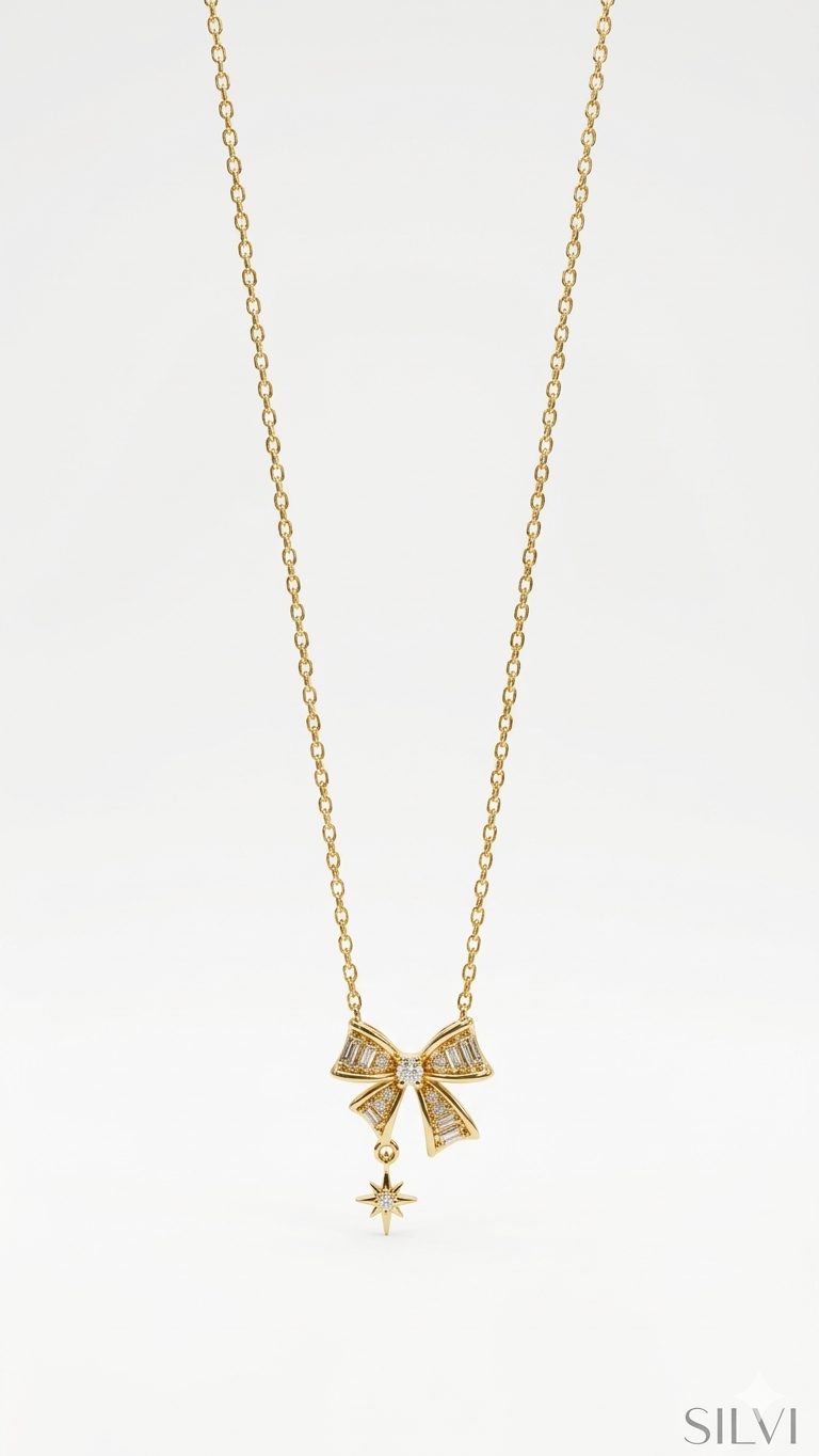 Golden Star Bow Pendant
