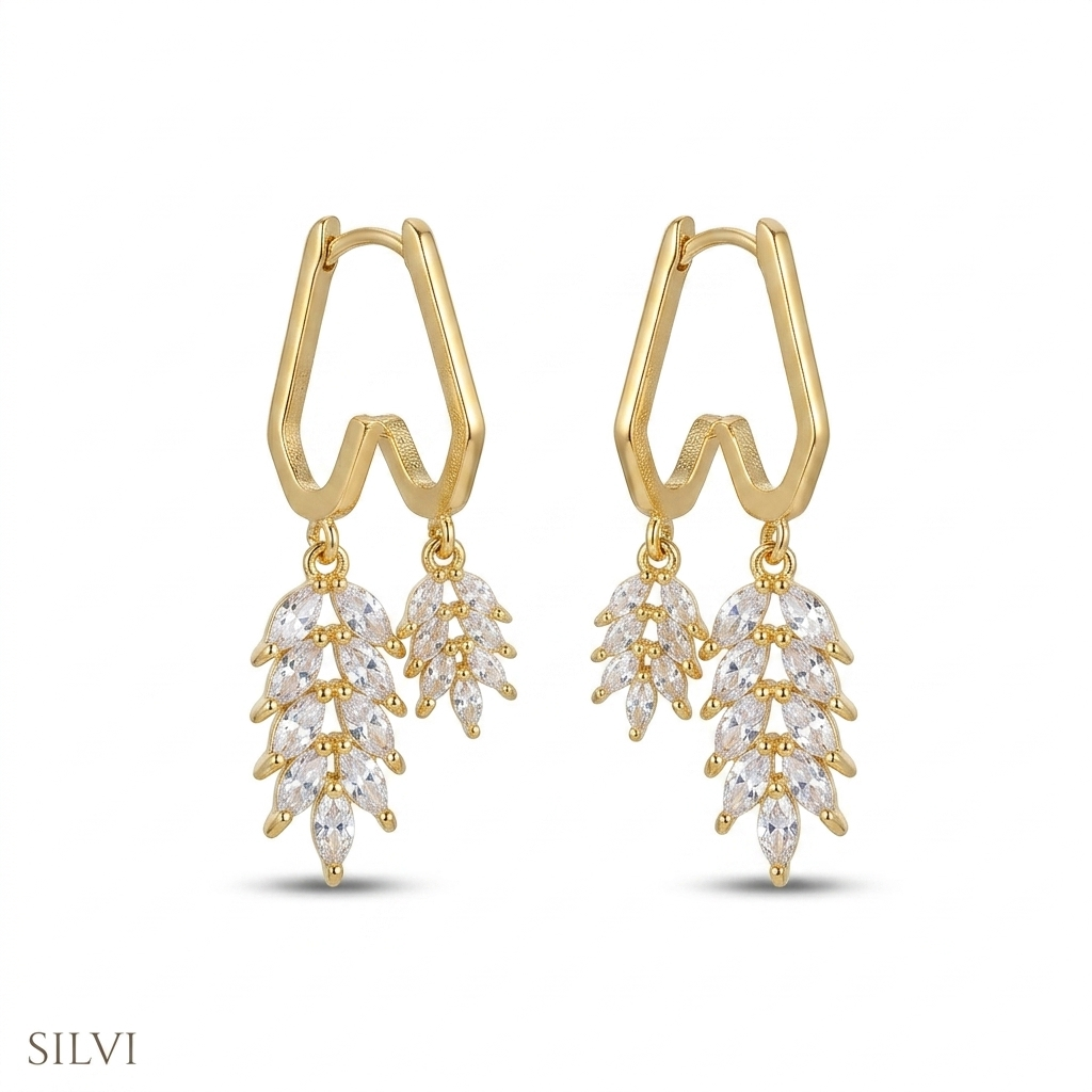 Moissanite leaf earrings