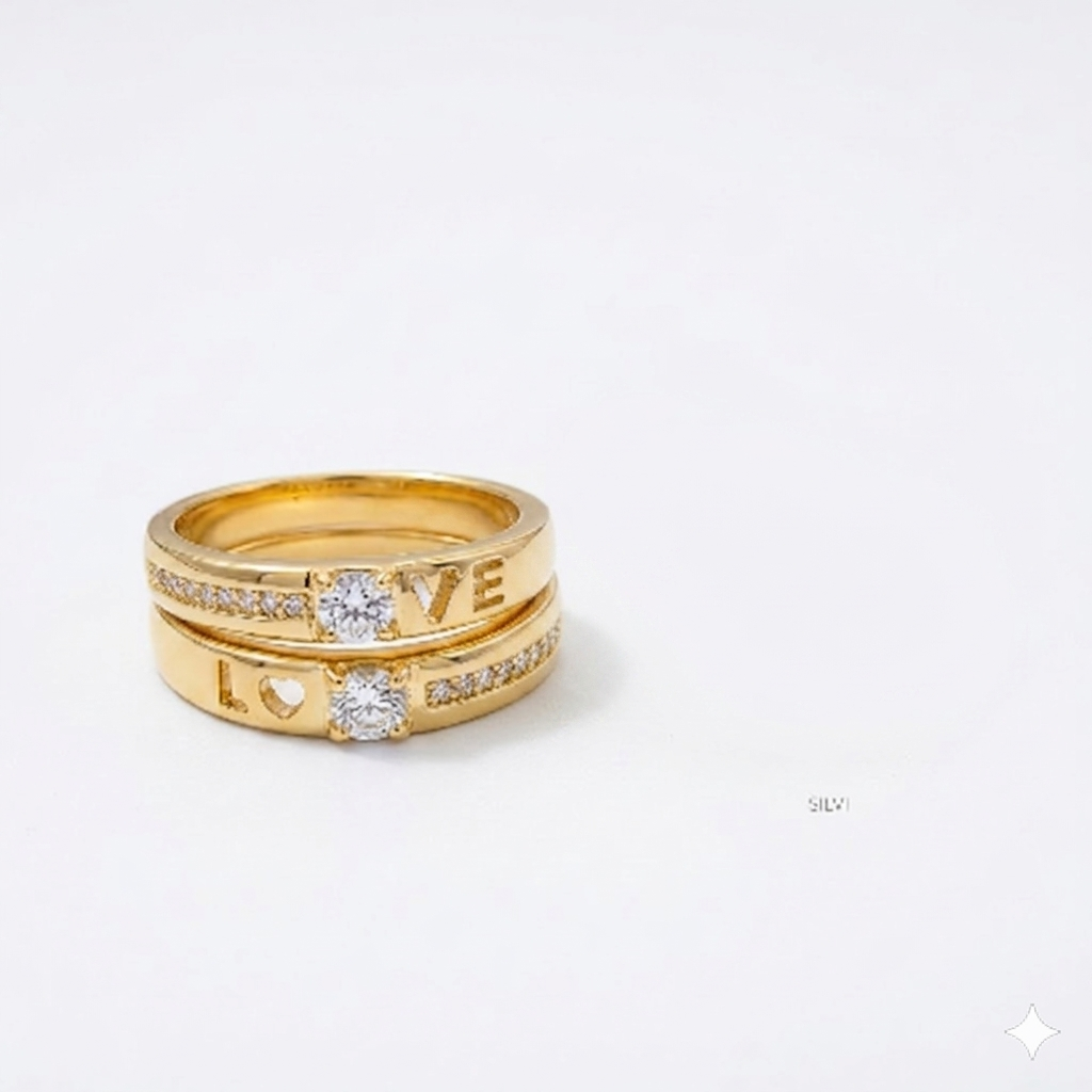 Couple ring moissanite details