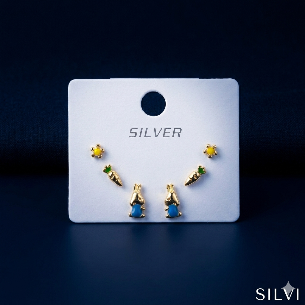 Silver funky ear stack