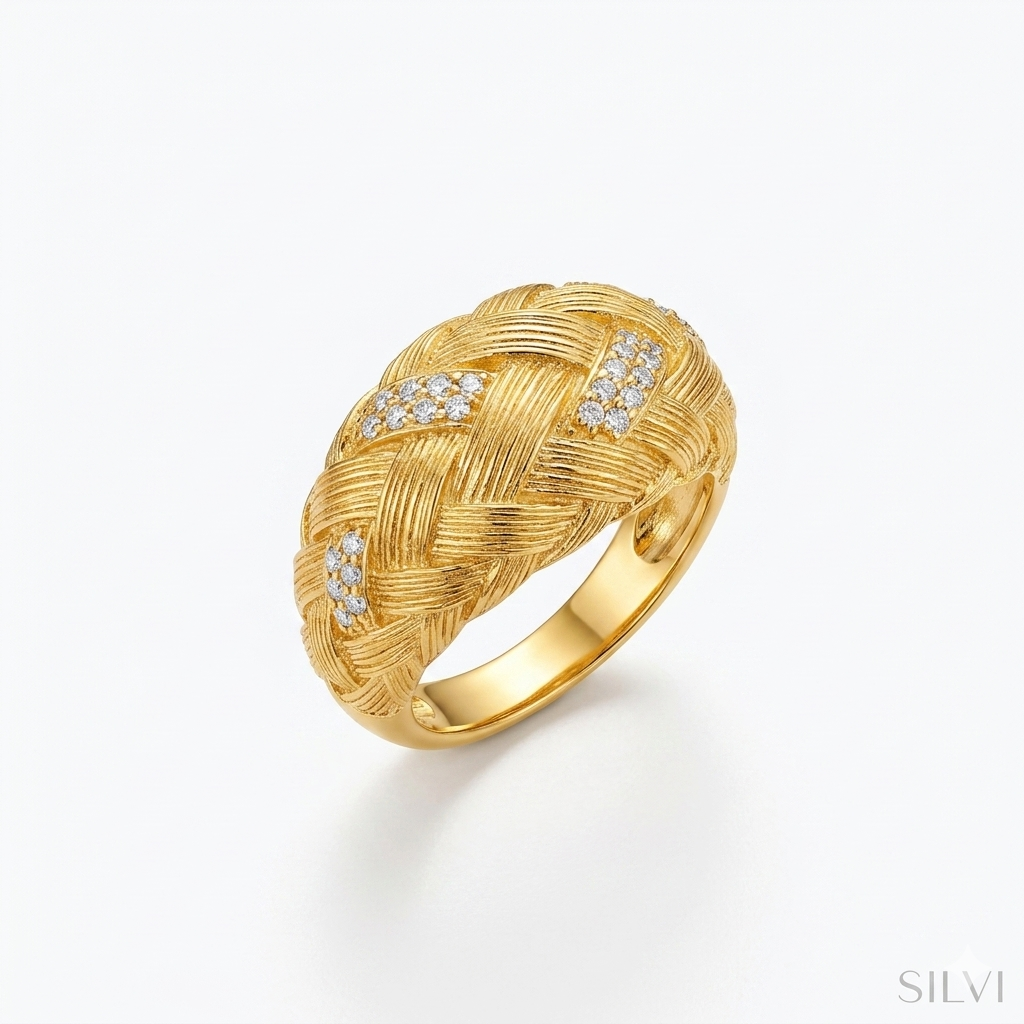 Gold plated croissant ring