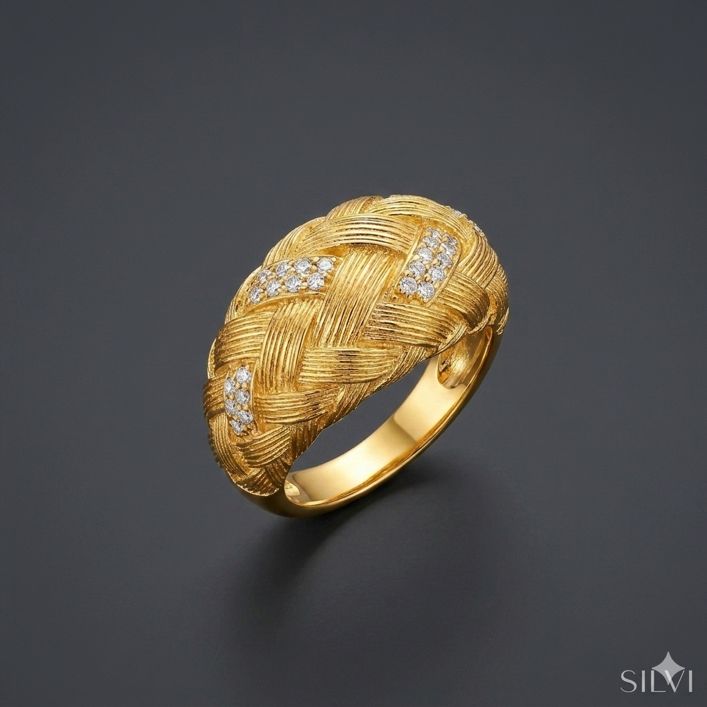 Gold plated croissant ring