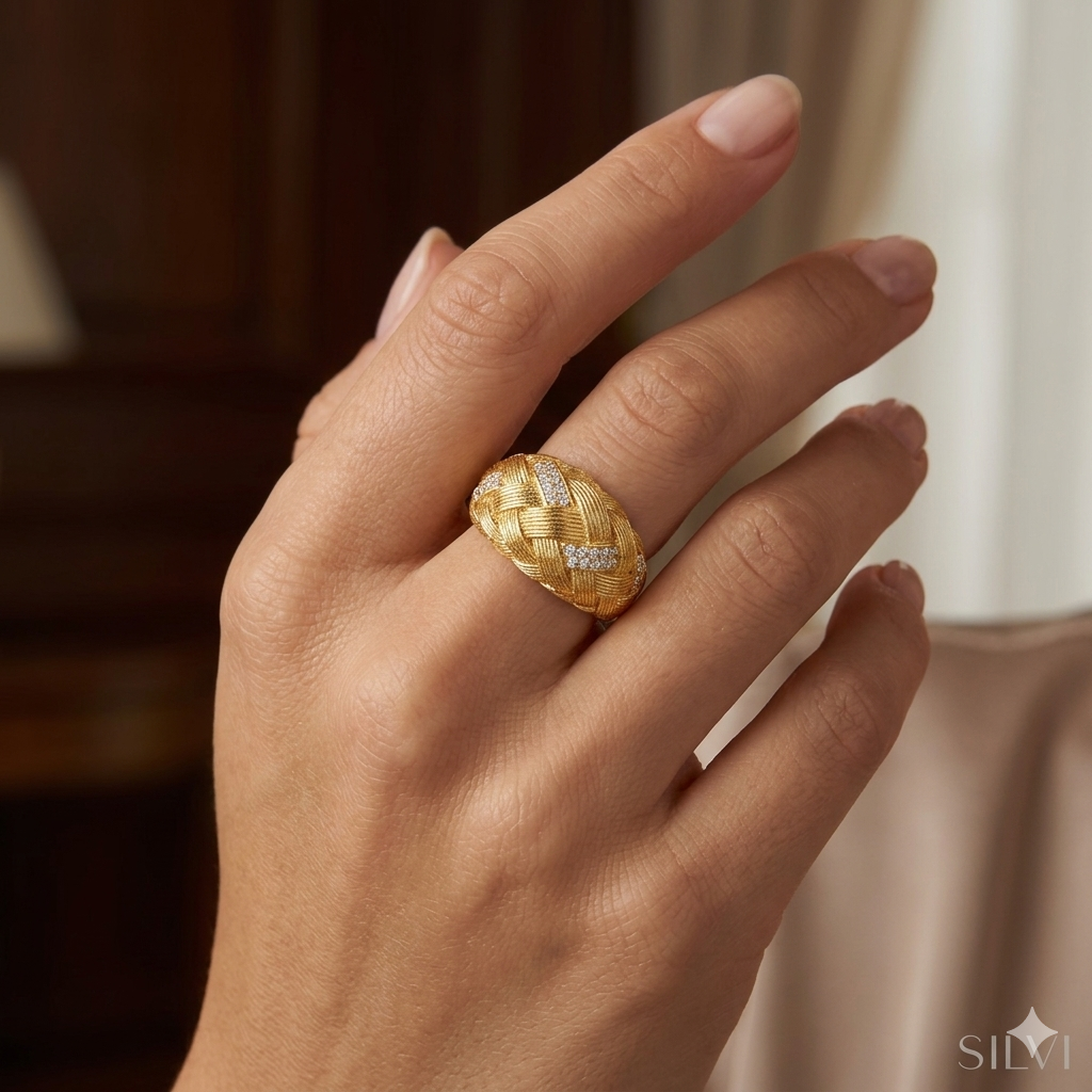 Gold plated croissant ring