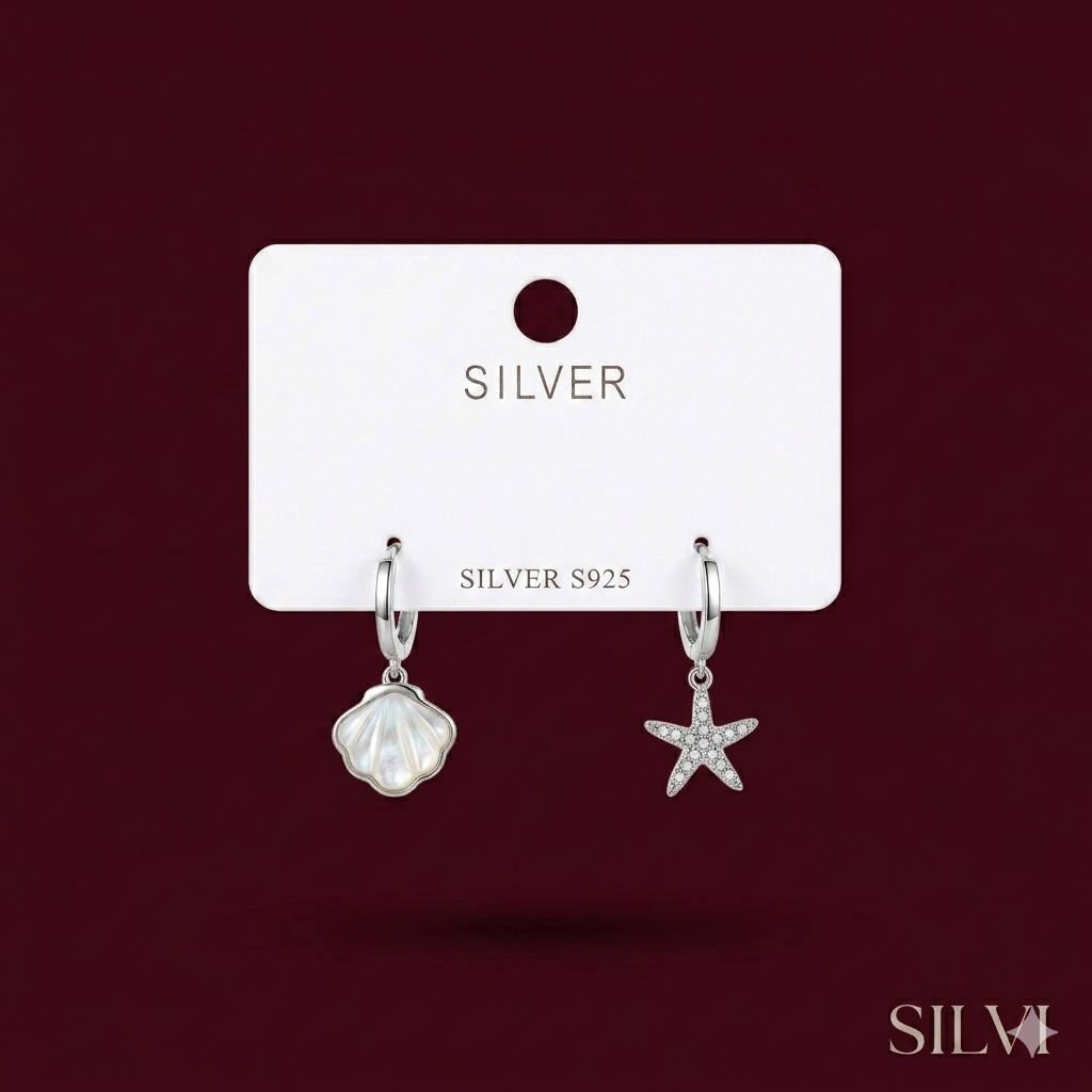 Silver set earings matching