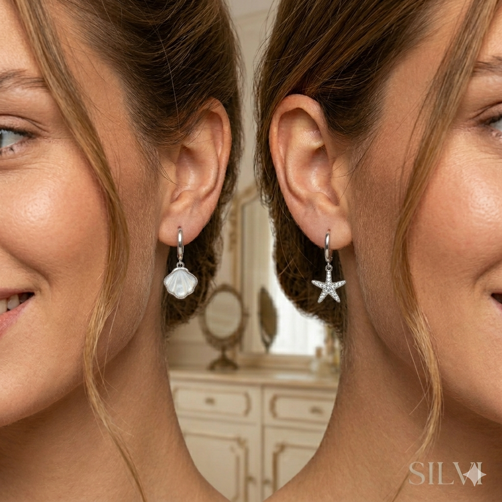 Silver set earings matching