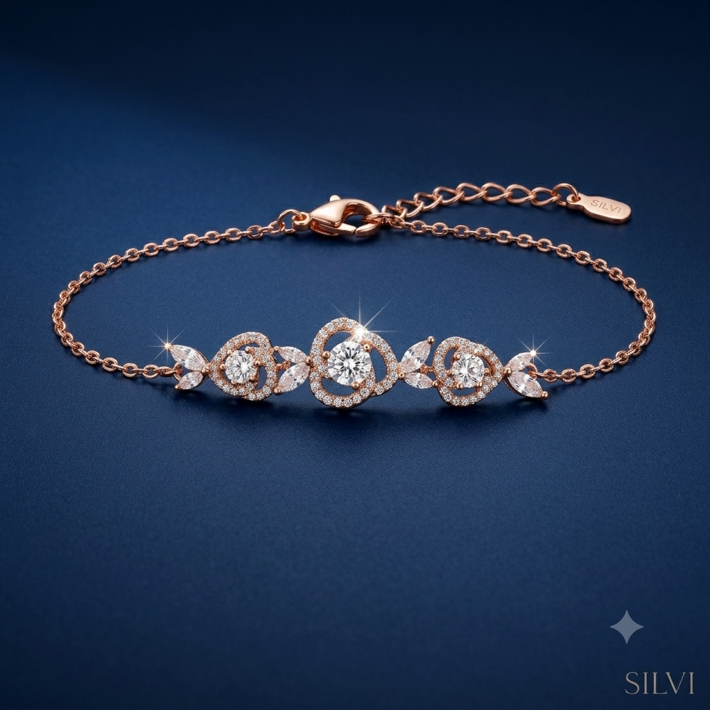 Moissanite rose bracelet