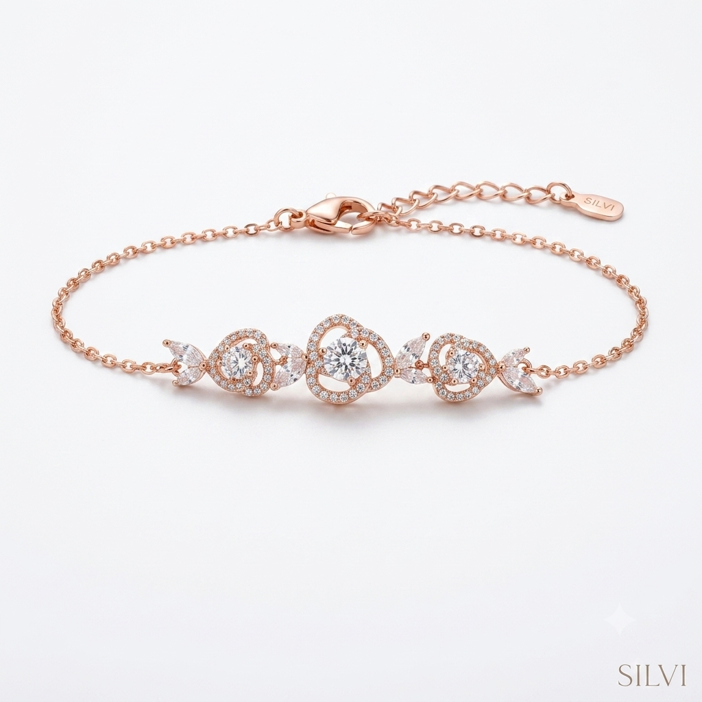 Moissanite rose bracelet
