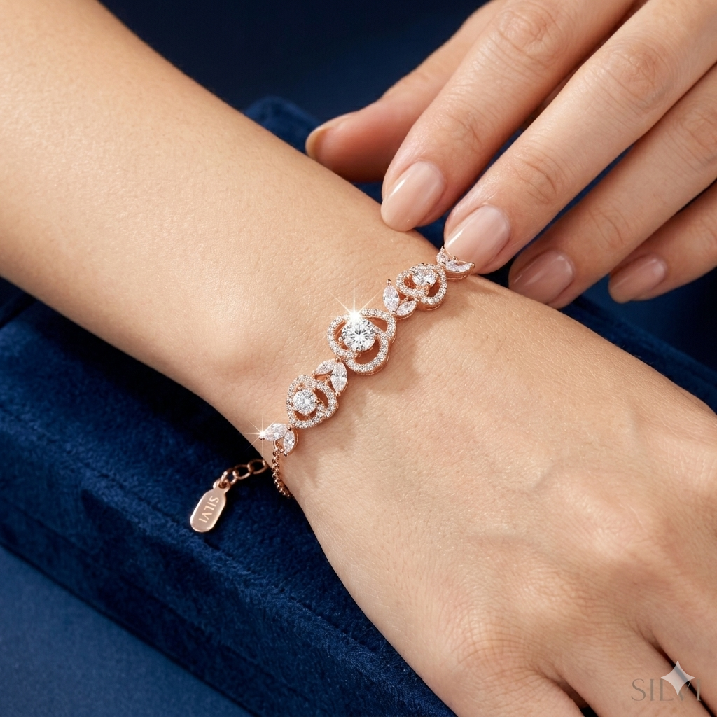 Moissanite rose bracelet