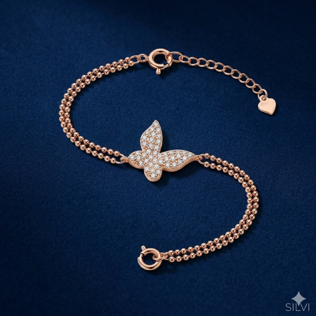 Moissanite butterfly bracelet