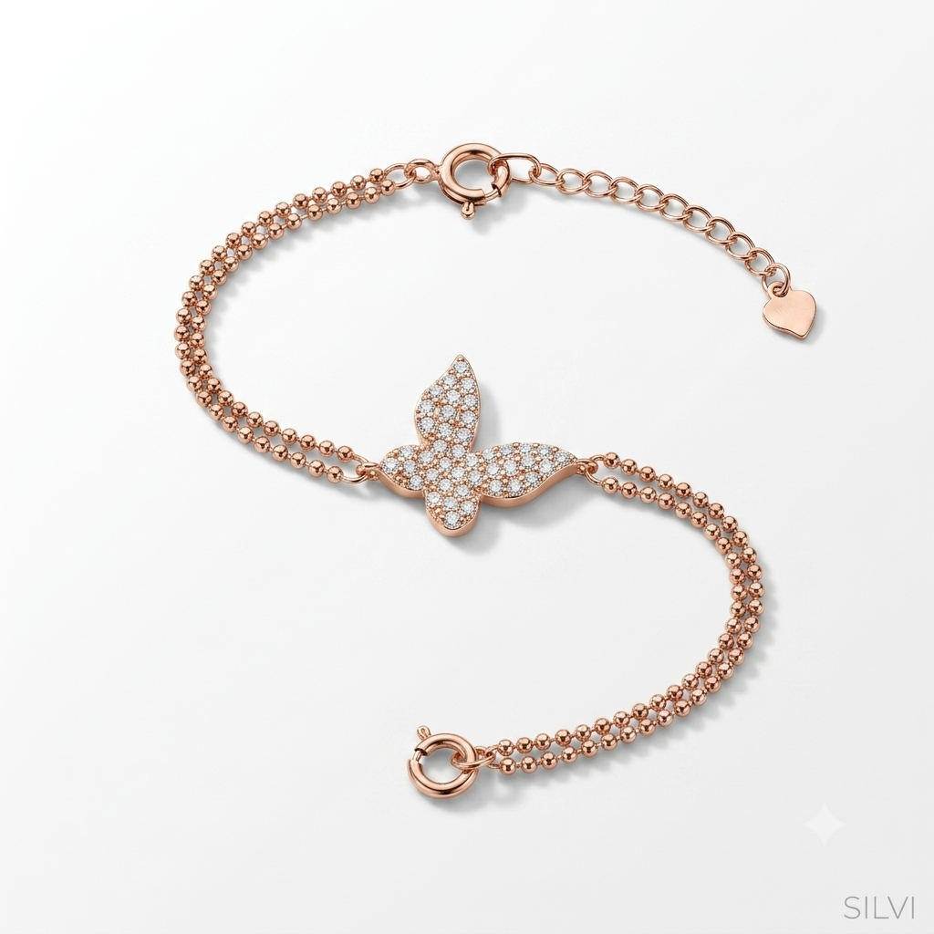 Moissanite butterfly bracelet