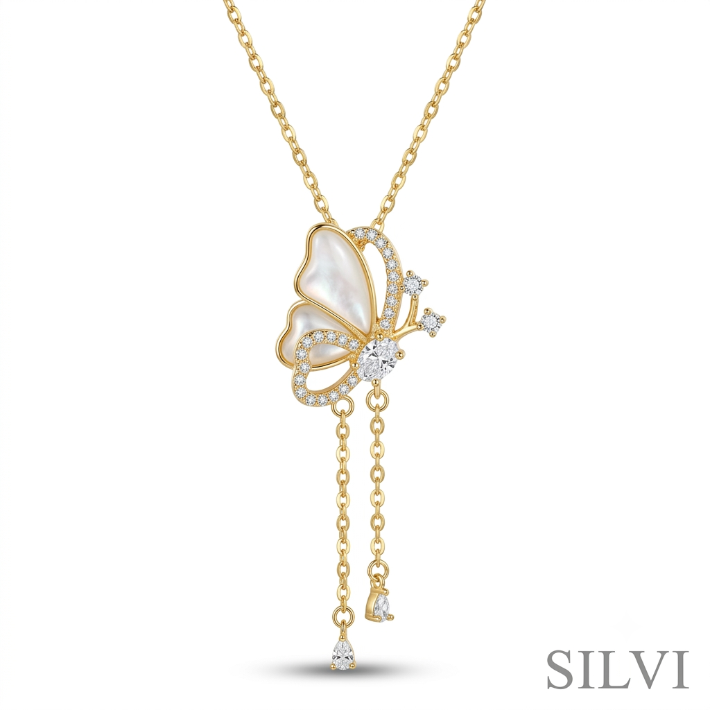 White butterfly pendant