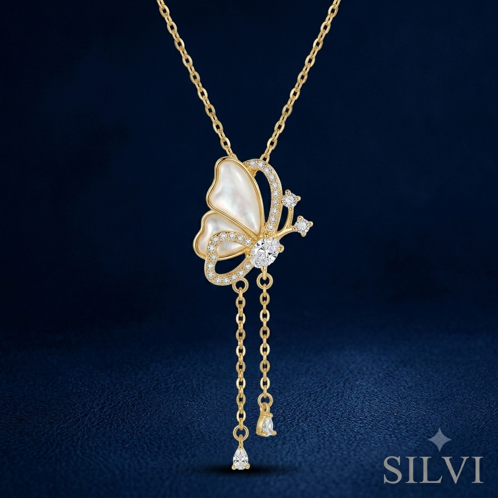 White butterfly pendant