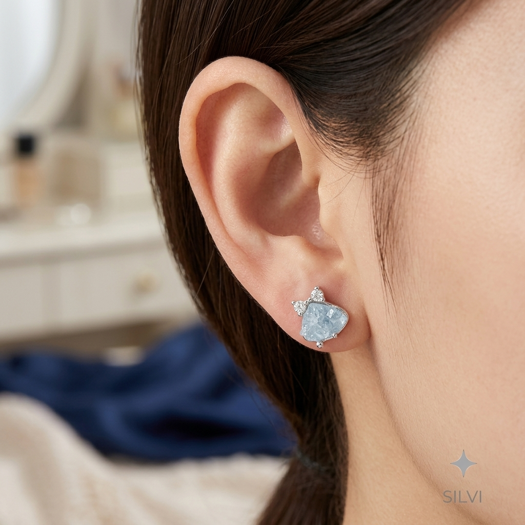 Blue crystal earings
