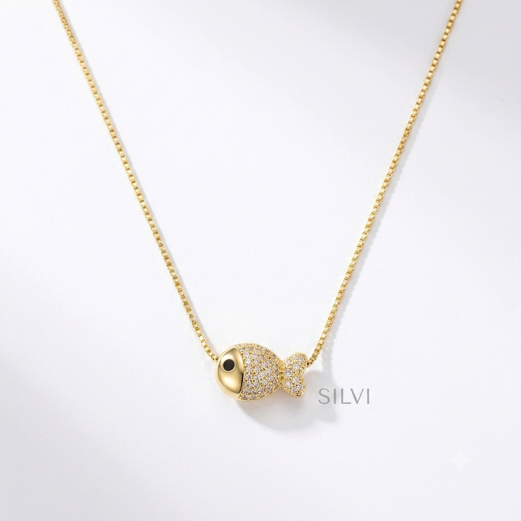 Gold fish necklace