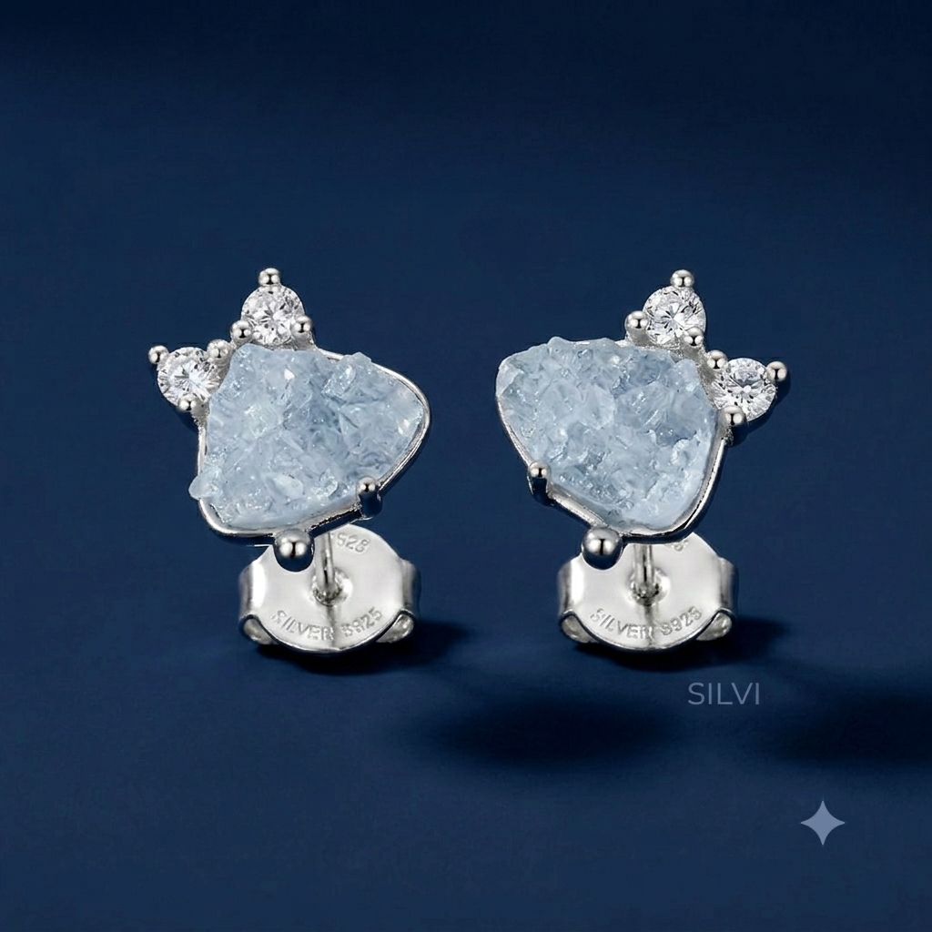 Blue crystal earings