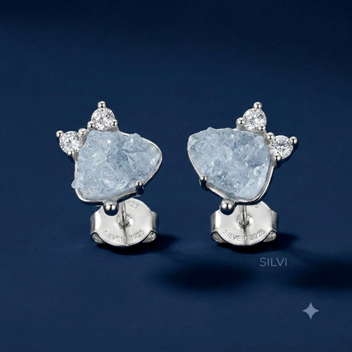Blue crystal earings