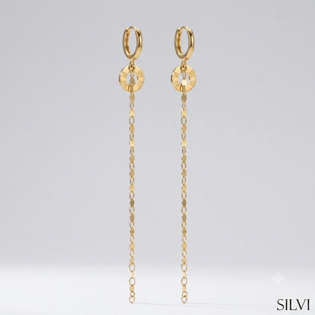 Gold coin long danglers