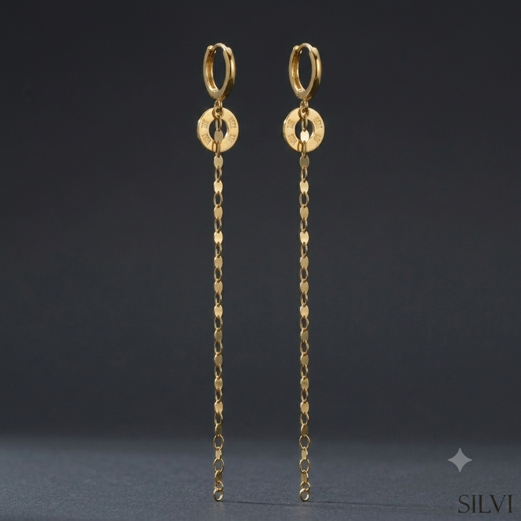 Gold coin long danglers