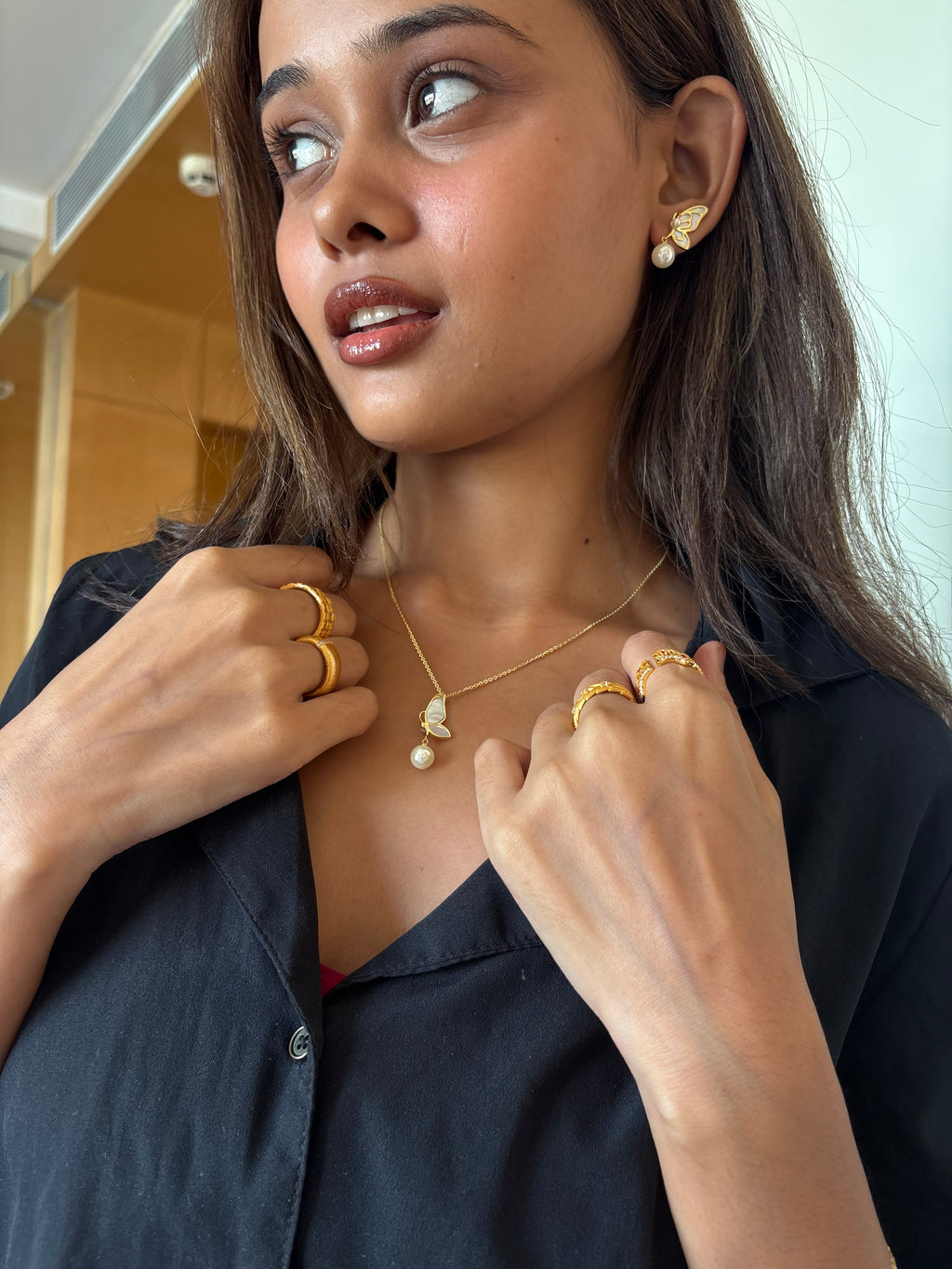 Gold plated butterfly set