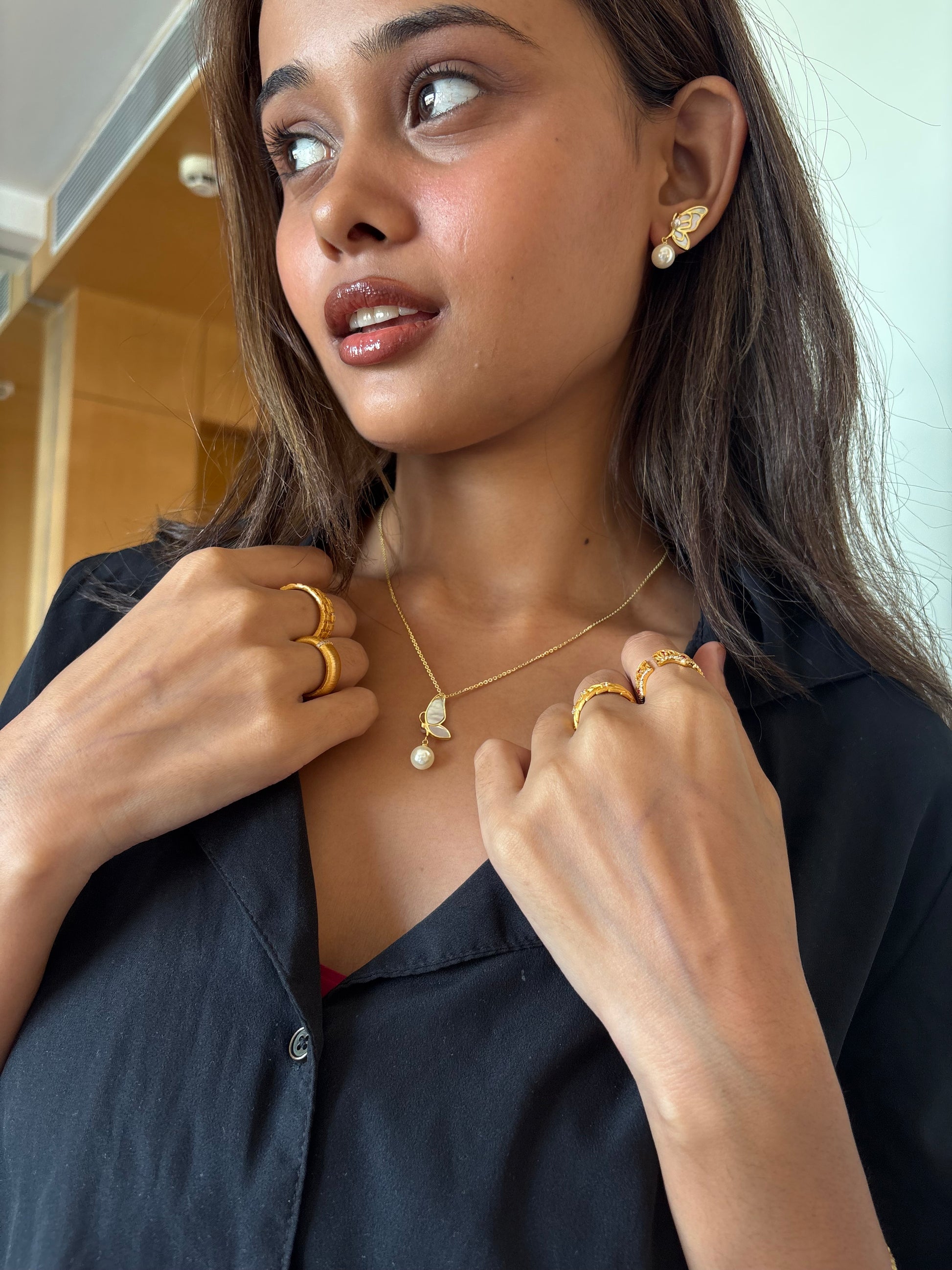 Gold plated butterfly set