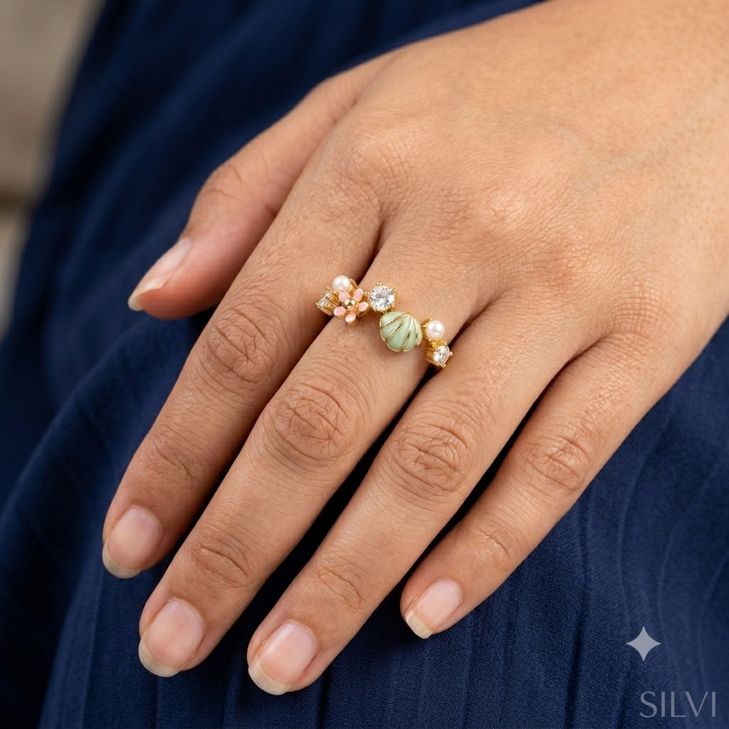 Gold plated mermaid ring