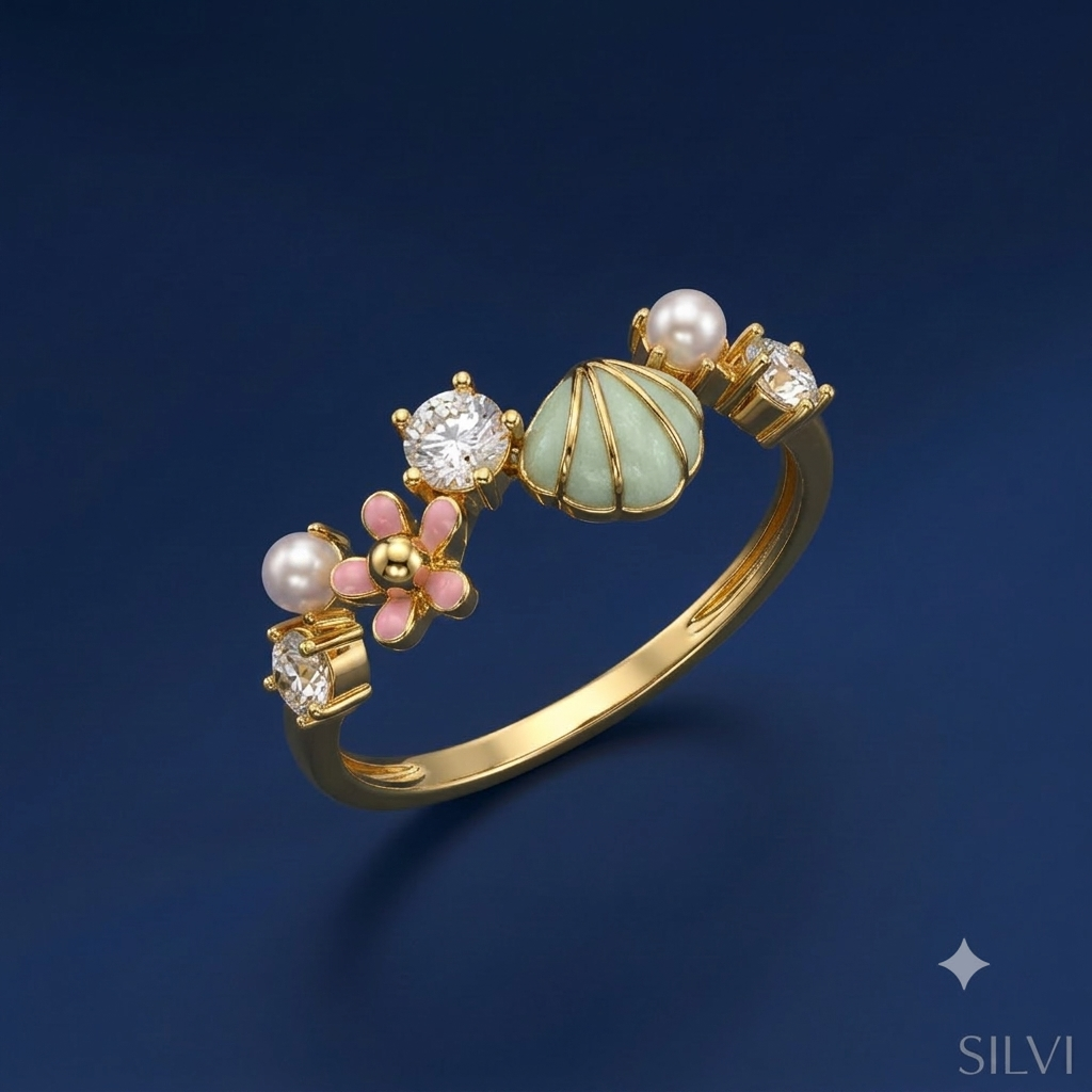 Gold plated mermaid ring