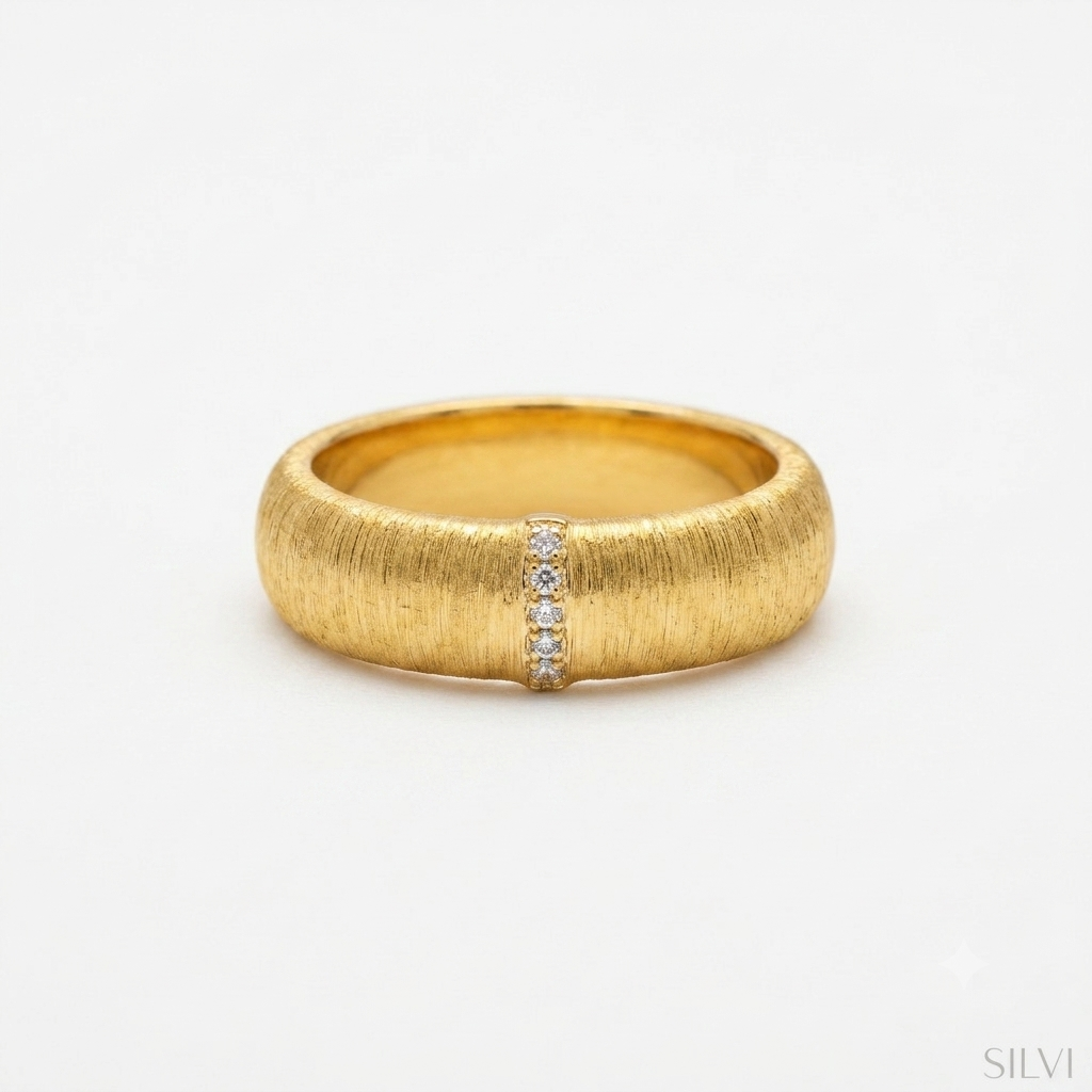 Gold plated textured ring