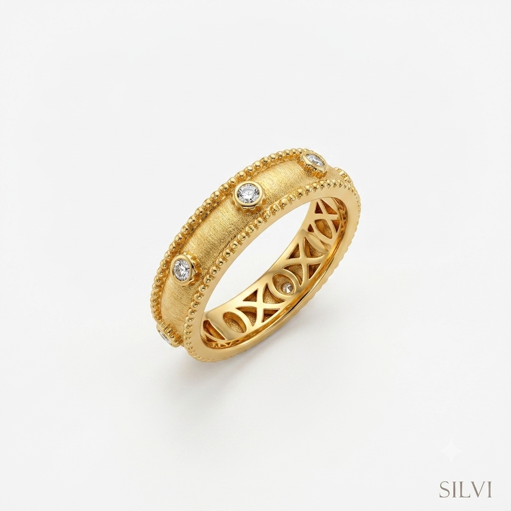 Gold plated studded ring