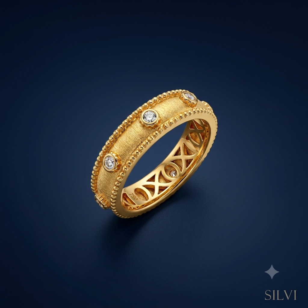 Gold plated studded ring