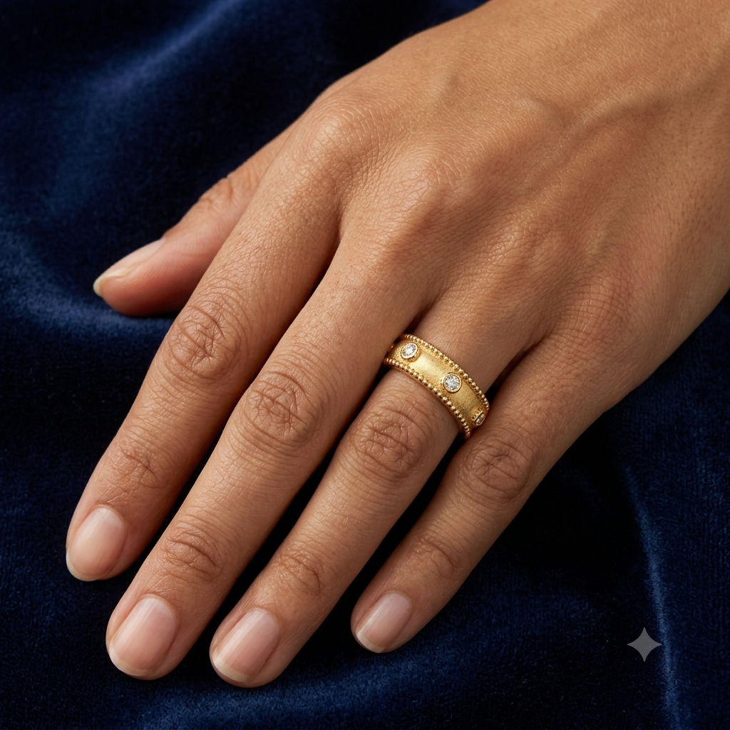 Gold plated studded ring