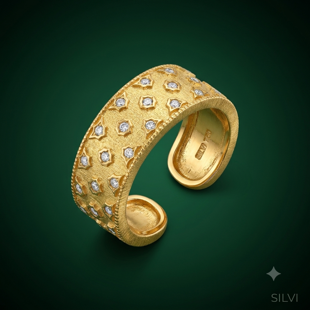 Gold plated studded ring
