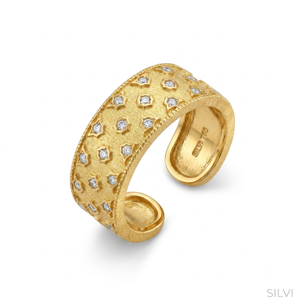 Gold plated studded ring