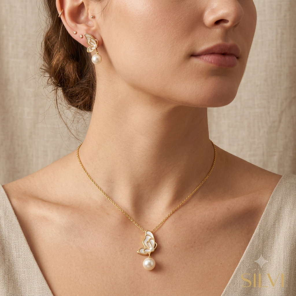 Gold plated butterfly set
