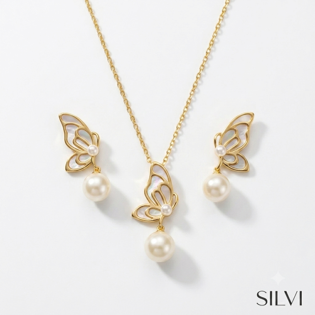 Gold plated butterfly set