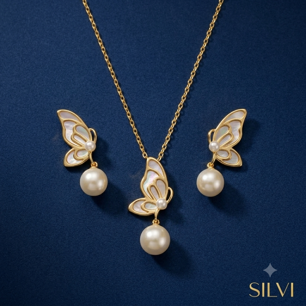 Gold plated butterfly set