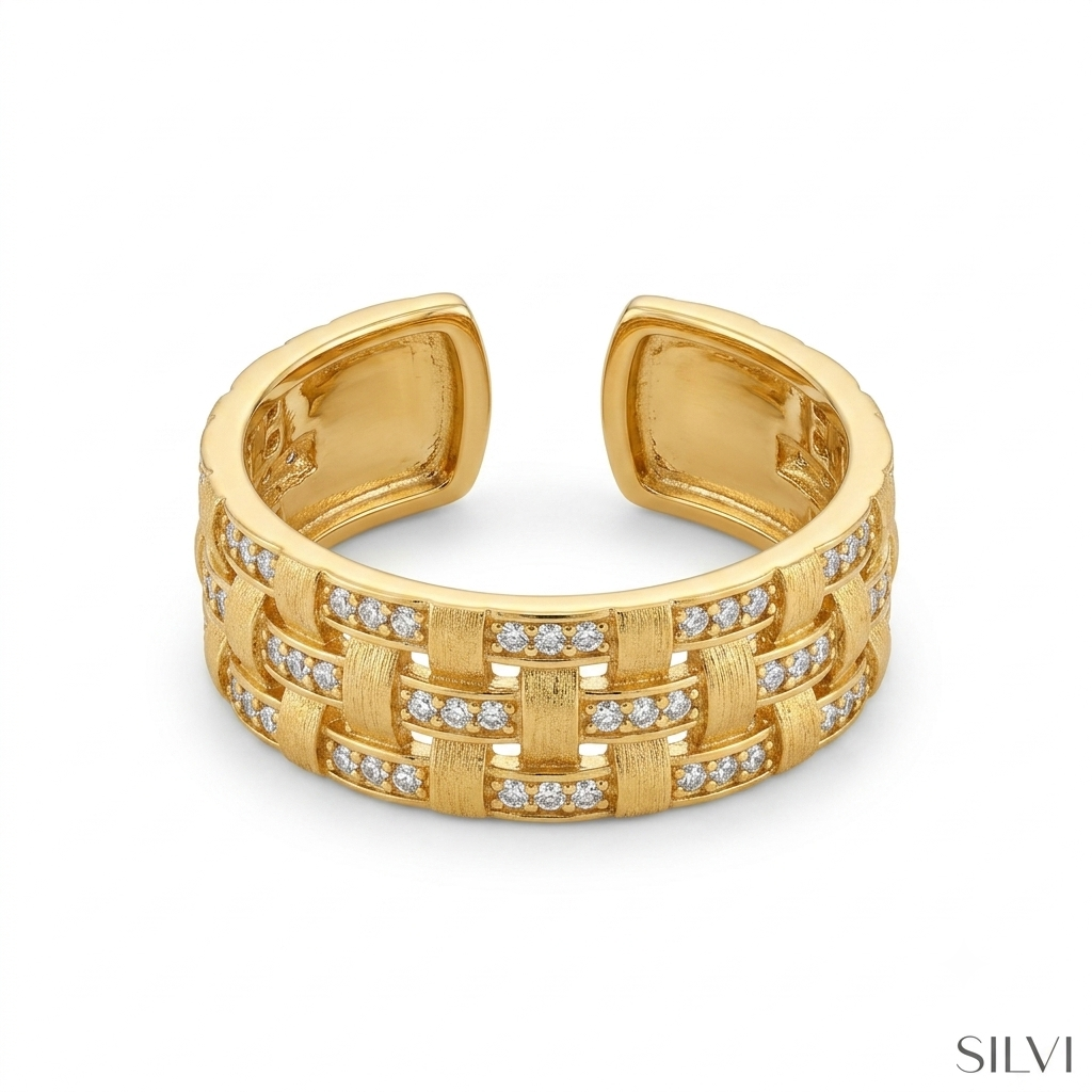 Gold plated checks ring