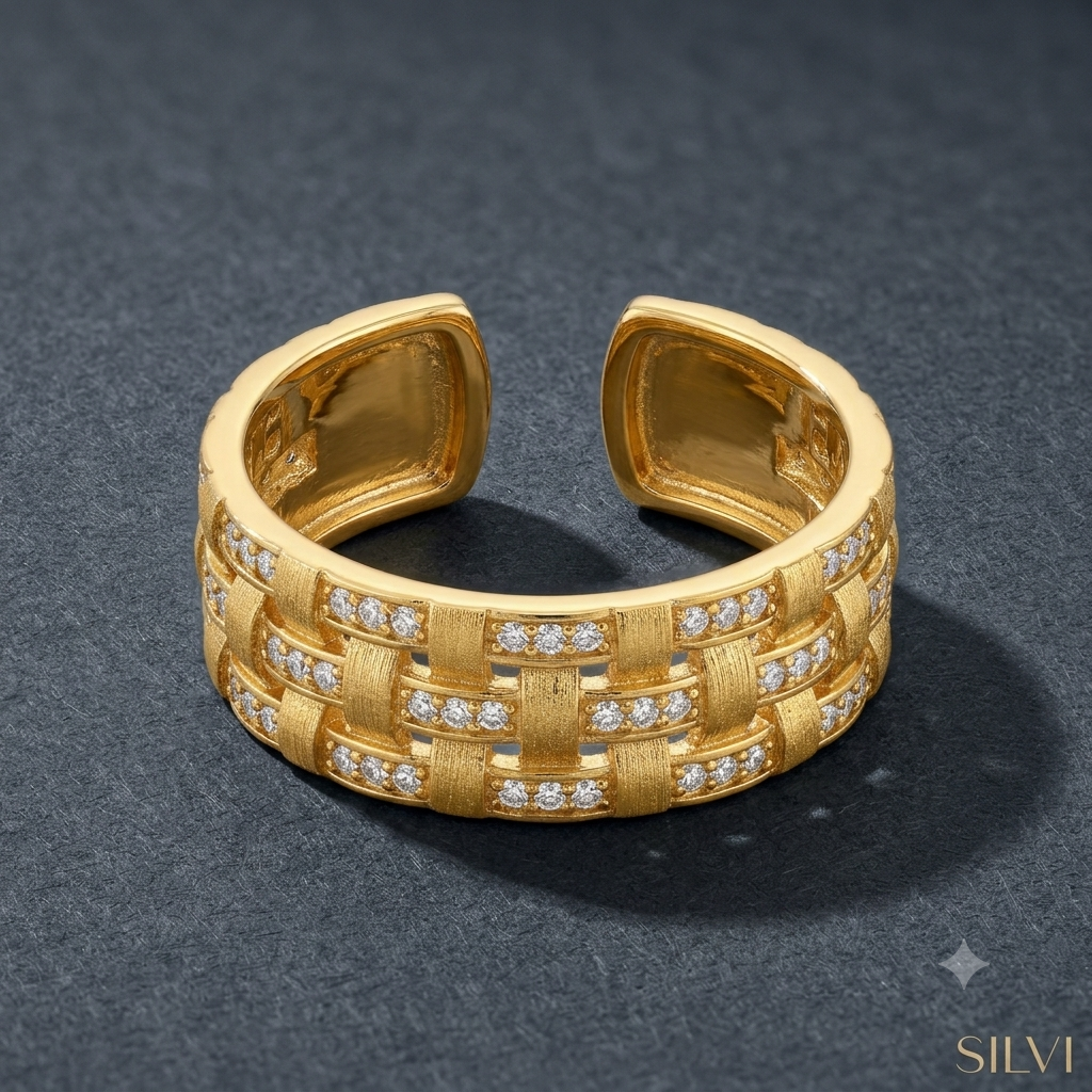 Gold plated checks ring