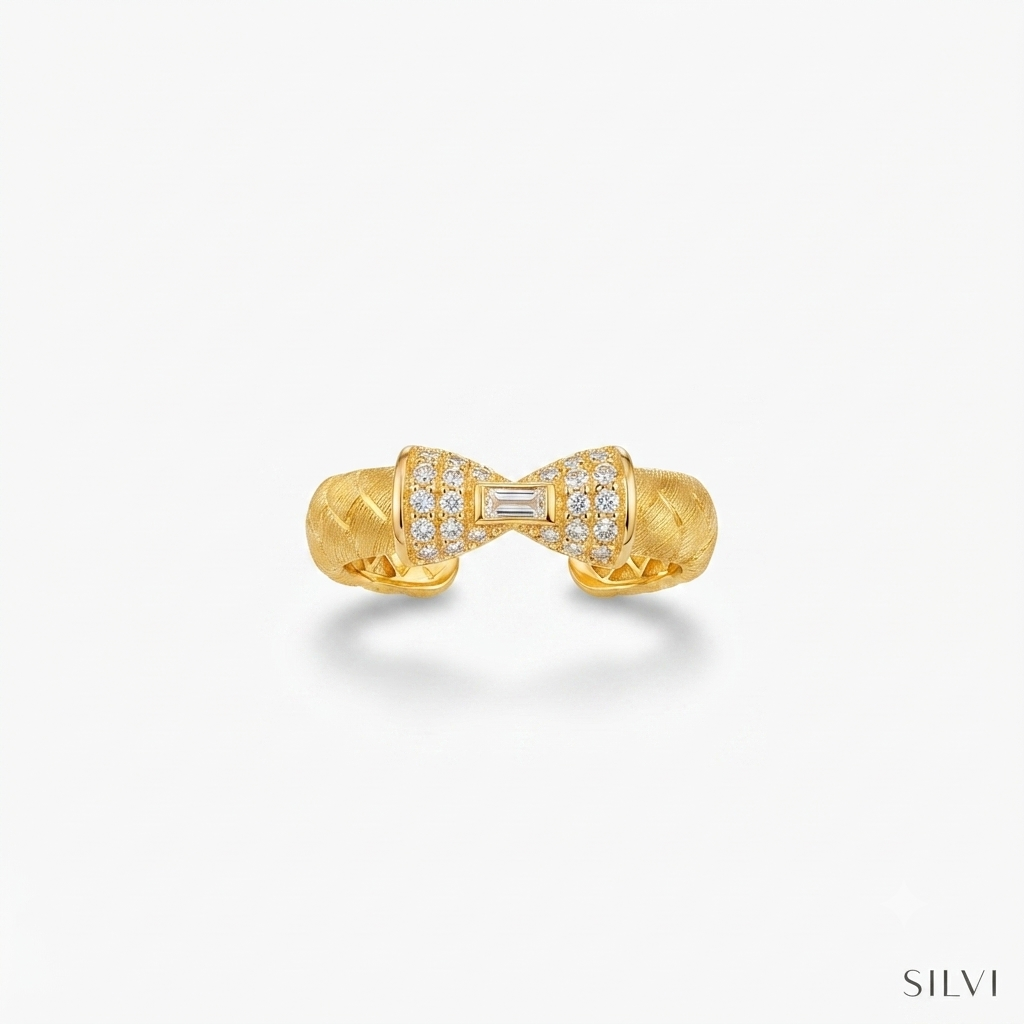 Gold plated bow ring