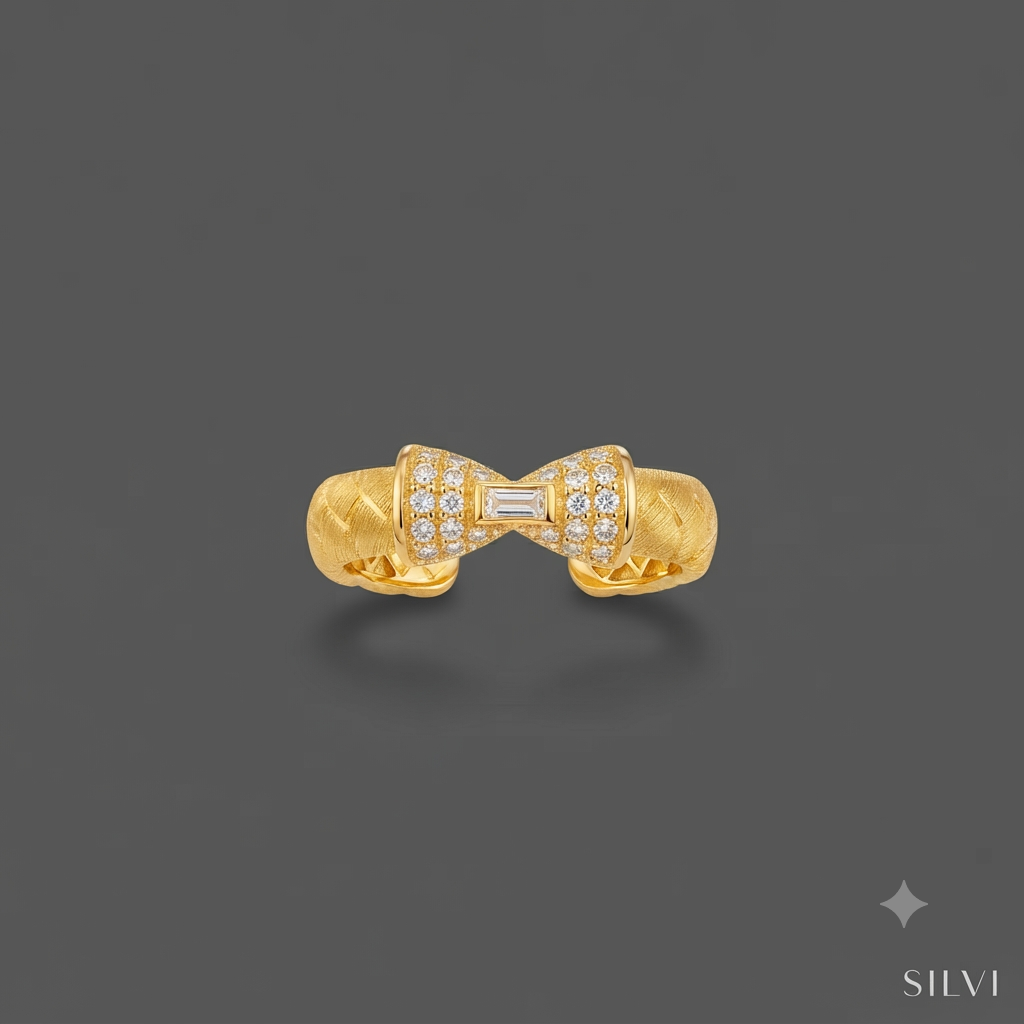 Gold plated bow ring