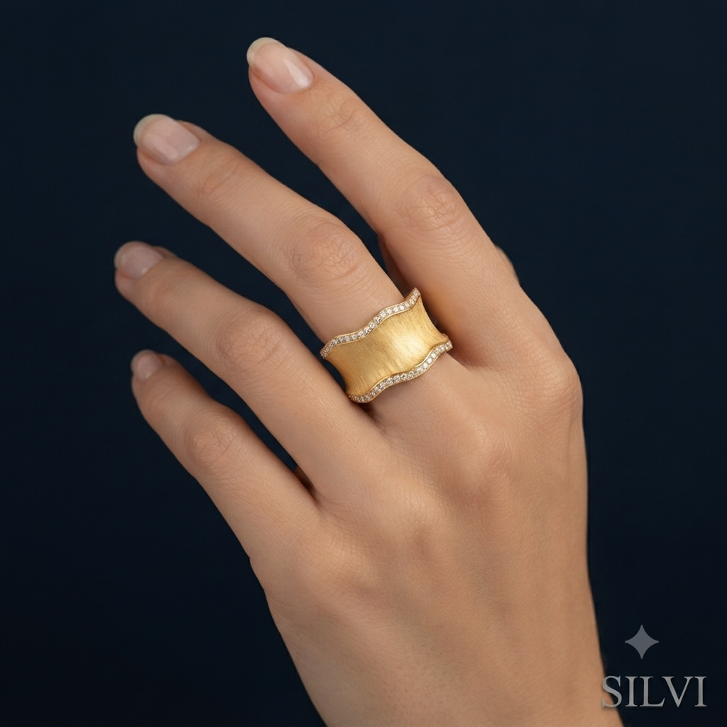 Gold plated wave ring
