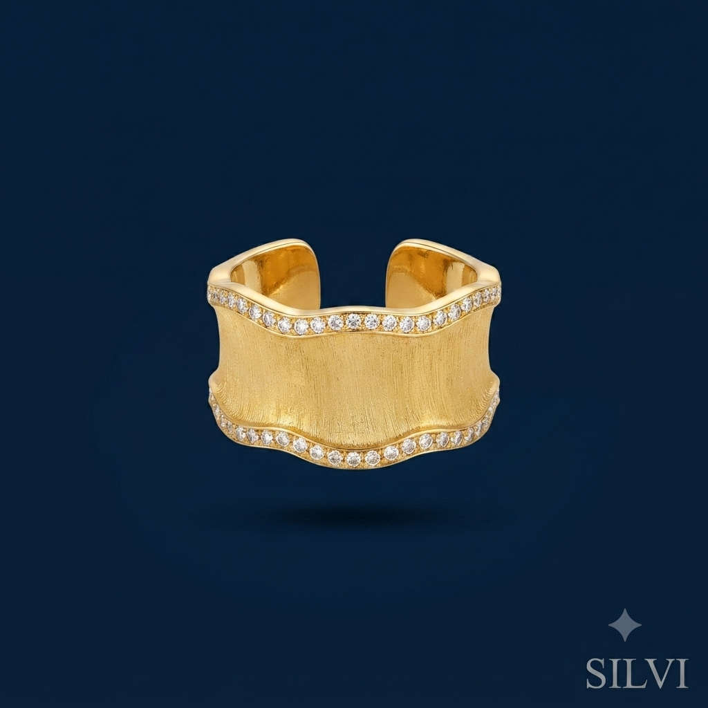 Gold plated wave ring