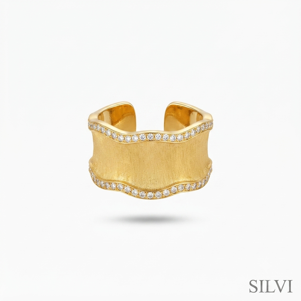 Gold plated wave ring