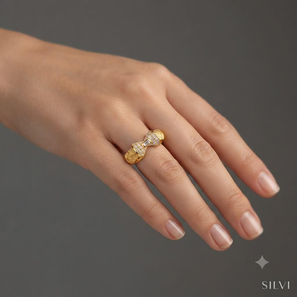 Gold plated bow ring