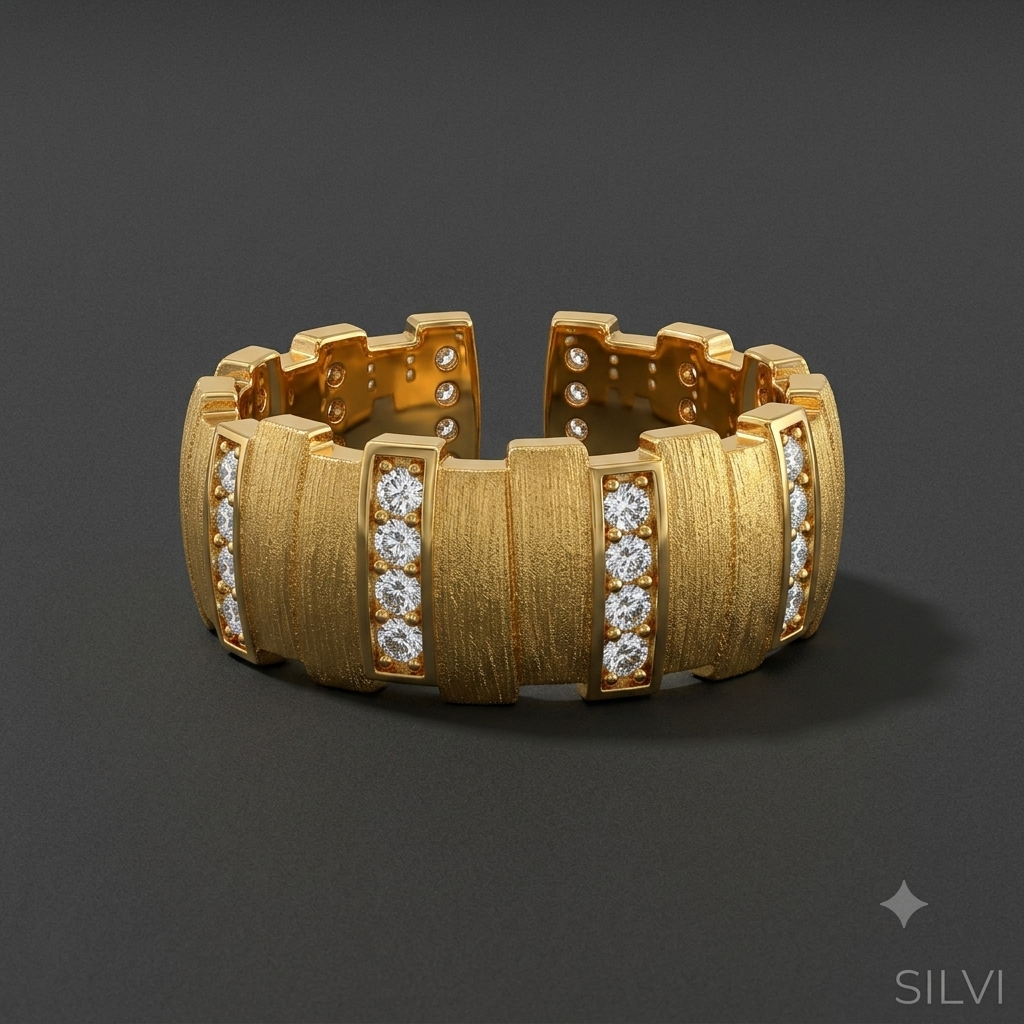 Gold plated moissanite lined ring