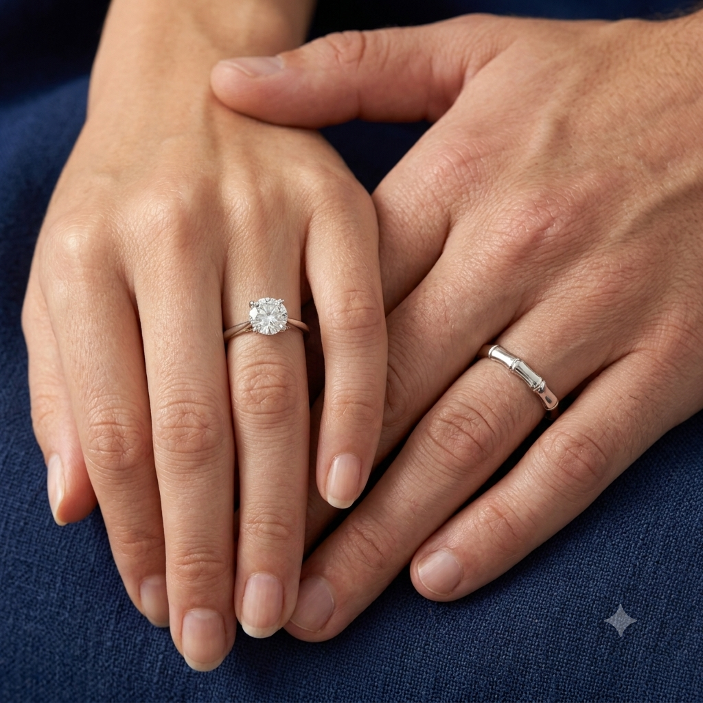 Silver couple ring