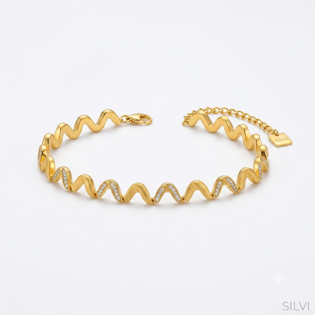 Gold plated zig zag bracelet