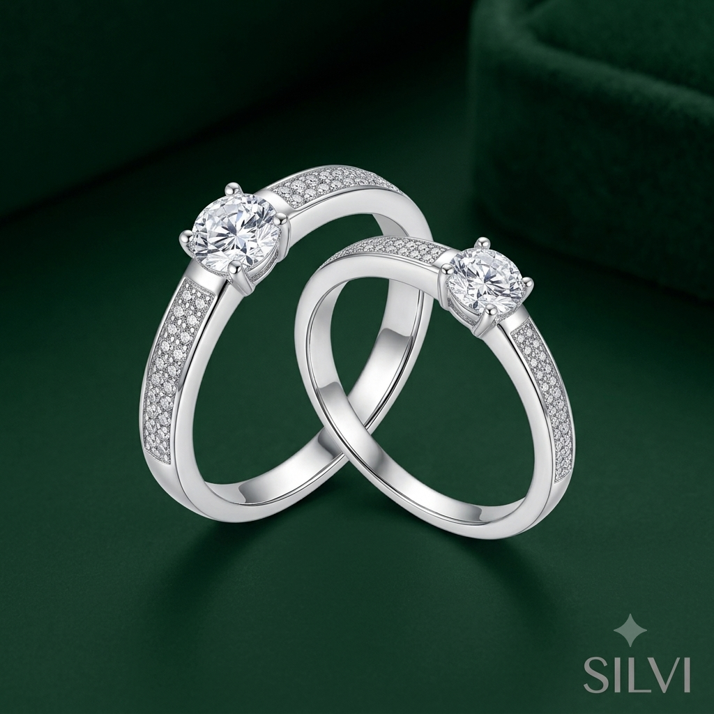 Silver couple ring