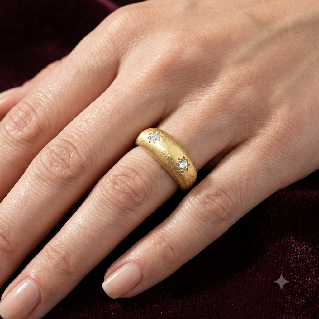 Gold plated star ring