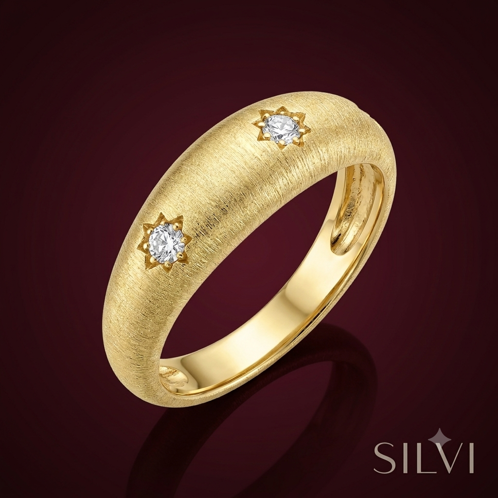 Gold plated star ring
